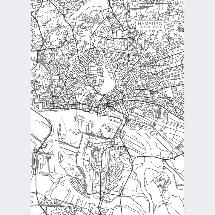 Actual product image Trenddeko Hamburg city map (240 x 350 cm)