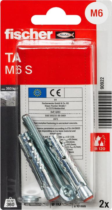 Image du produit Fischer Ancrage pour charges lourdes TA M6 S K (2 pcs)