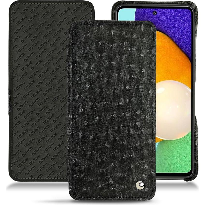 Noreve Lederschutzhülle horizontal (Samsung Galaxy A52), Smartphone Hülle, Schwarz