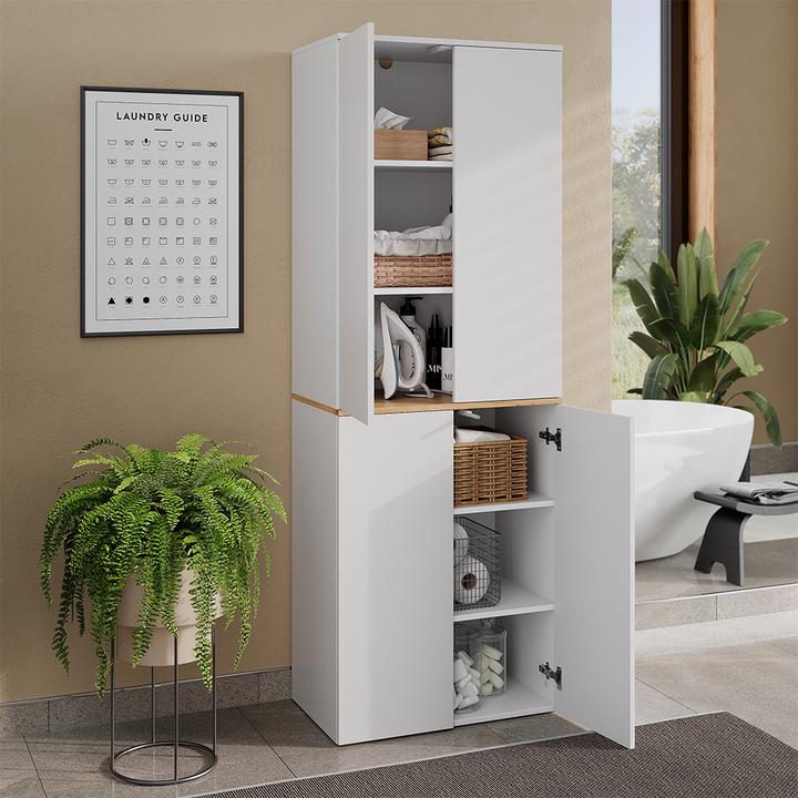 Produktbild Vicco Hochschrank Viktor, Weiss/Artisan-Eiche, 68 x 188.6 cm mit 6 geschlossenen Fächern (40.50 x 68 x 188.60 cm)