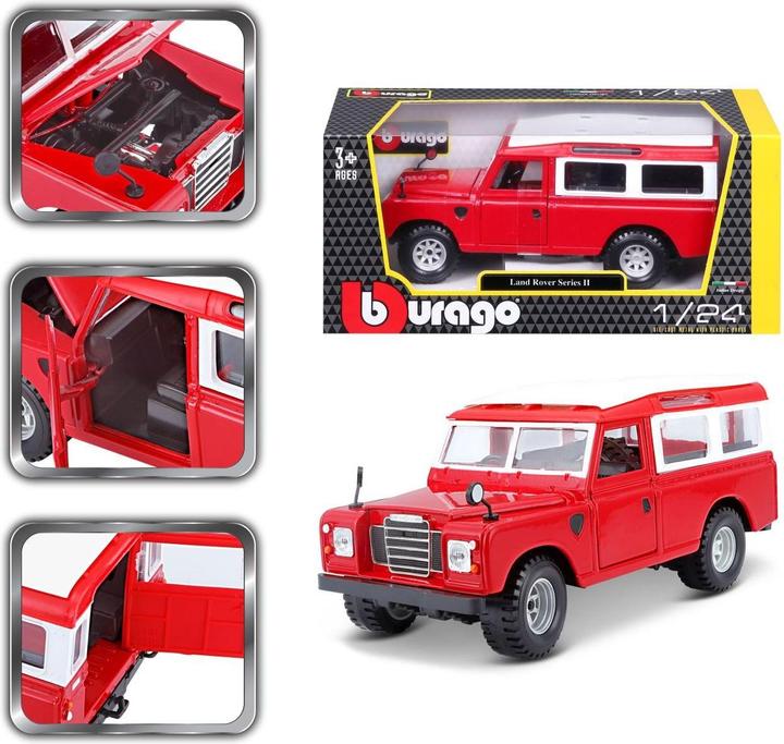 Actual product image Bburago Land Rover Series II 1/24 red