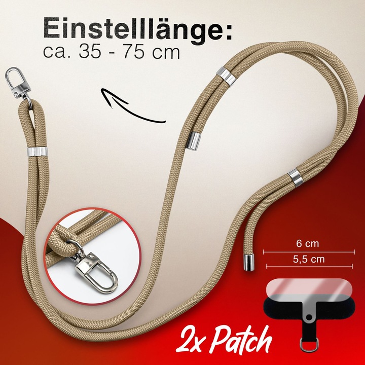 Produktbild Nalia HoldMe Lanyard Handykette – Universal Trageband für Smartphones - Verstellbar, Soft & Elastisch