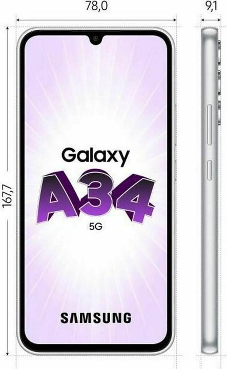 Produktbild Samsung Galaxy A34 5G (128 GB, Awesome Silver, 6.60", Dual SIM, 5G)