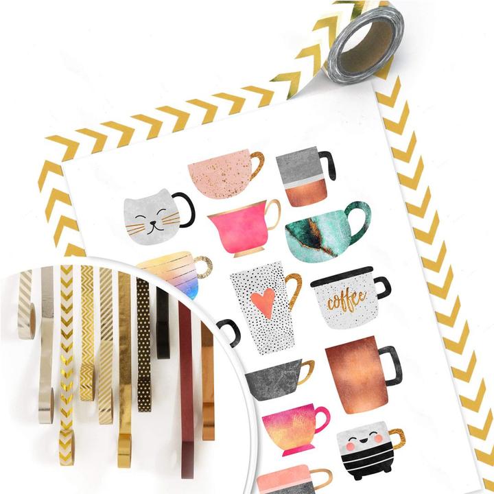 Actual product image Trenddeko Coffee cups: Colorful miscellaneous (30 x 40 cm)