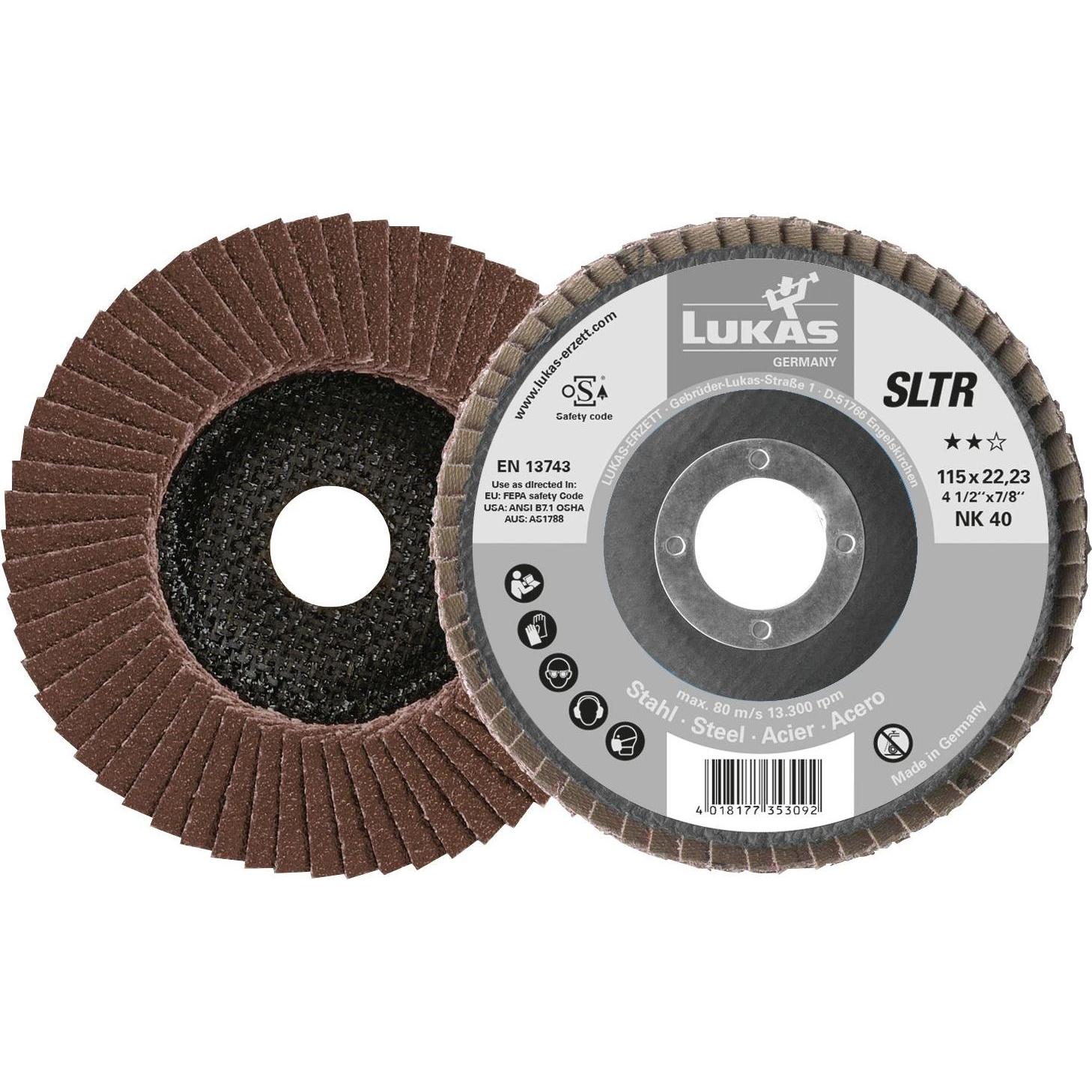 Lukas, Schleifmittel, Schleiflamellenteller SLTR Normalkorund ø 125 mm Korn 40 Inhalt: 10 Stk (40)