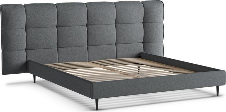 Actual product image Micadoni Storage Bed With Headboard, "Eric", Dark Grey Melange, 220x270x114 Made in Europe (180 x 200 cm)