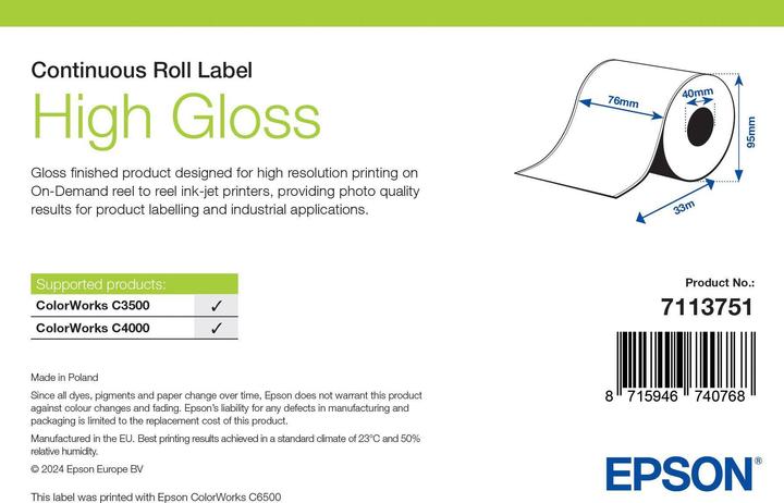 Produktbild Epson High Gloss Label Continuous (7.60 cm)