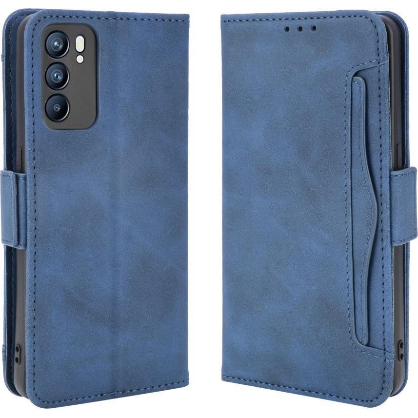 Cover-Discount OPPO Reno6 - Etui mit vielen Kartenfächer dunkelblau (Oppo Reno 6), Smartphone Hülle, Blau