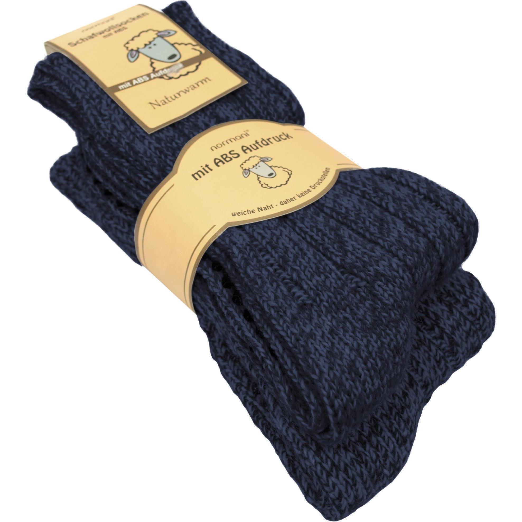 Normani, Herren, Socken, 2 Paar Norweger-ABS-Socken mit Schafwolle, Blau, (2er Pack, 35 - 38)