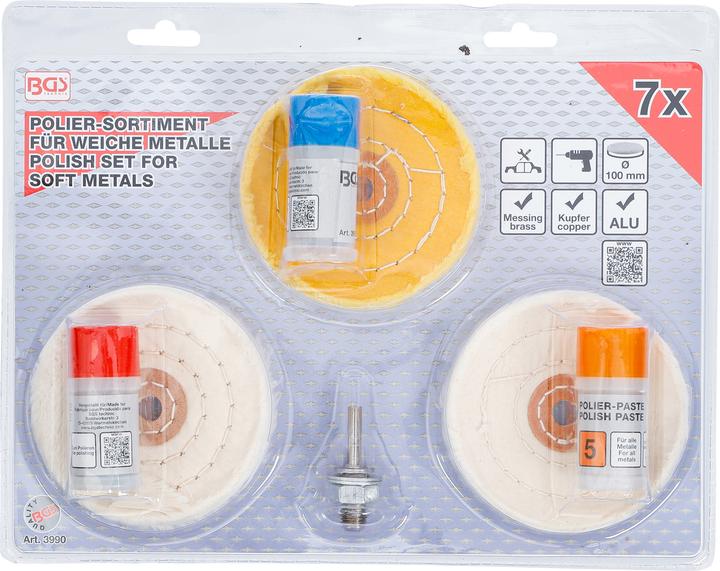 Image du produit BGS Kit de polissage pour métal doux 7 pièces