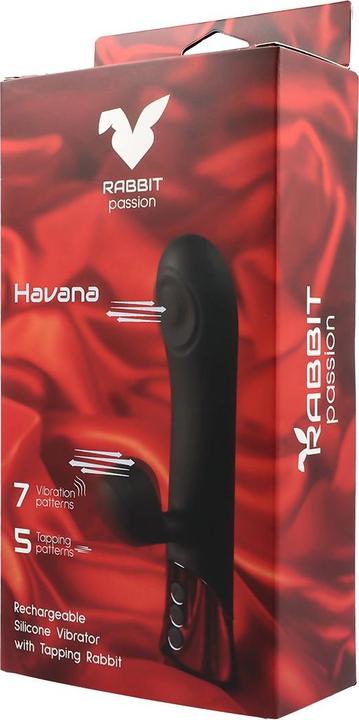 Produktbild Virgite Havana Wiederaufladbarer Silikonvibrator Mit Anschlagkaninchen Und Anschlagwelle