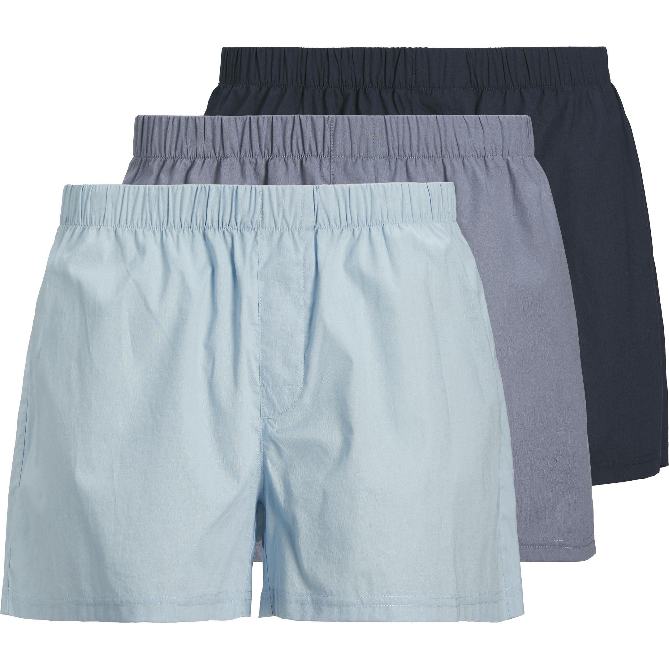 Jack & Jones, Herren, Unterhosen, Jacmilano Woven Boxers 3 Pack Noos, Blau, (M, 3er Pack)