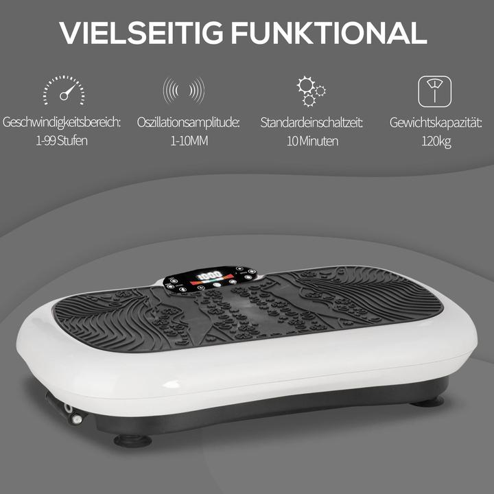 Actual product image Swisshandel24 Vibration plate with 2 fitness bands 99 vibration levels 120 kg load capacity Vibration plate