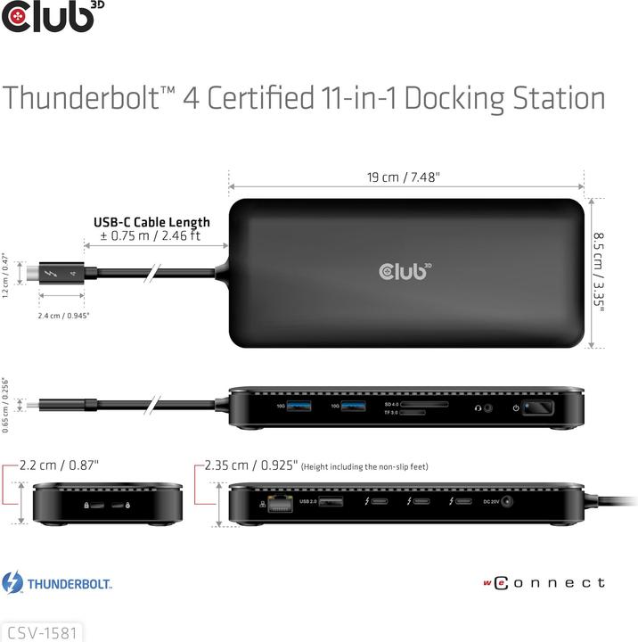 Actual product image Club 3D CSV-1581 (Thunderbolt, 4 Ports)