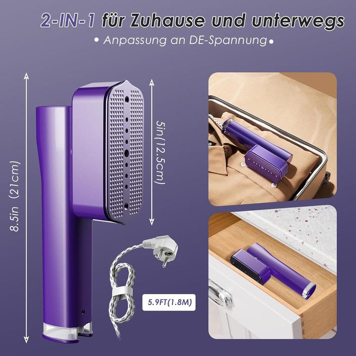 Actual product image Aigccc 2-in-1 Hand-Dampfglätter mit LED Display (1200 W)