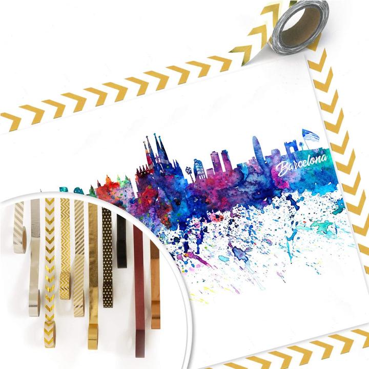 Actual product image Trenddeko Barcelona watercolor skyline (40 x 30 cm)