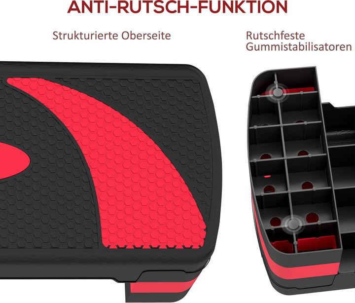 Actual product image Homcom Steppbrett Kunststoff Schwarz+Rot