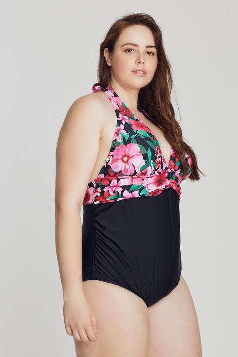 Image du produit Ulla Popken Maillot de bain Bellieva, noué nuque, bonnets souples (58)