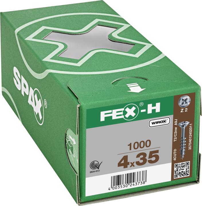 Produktbild Spax Fex-H Br Kreuzschlitz Z2 Teilgewinde Wirox (1000 Schrauben pro Stück)