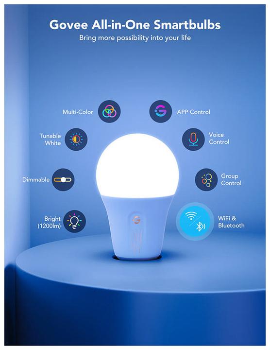 Actual product image Govee Smart Light Bulb (E27, 9 W, 1200 lm, 1 x, F)