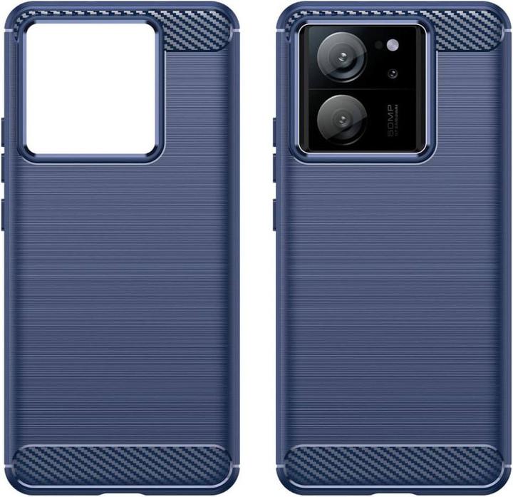 Image du produit Cover-Discount Xiaomi 13T / 13T Pro - Housse métallique aspect carbone bleu (Xiaomi 13T)