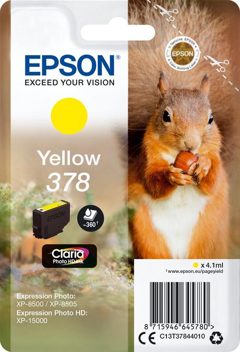 Productafbeelding Epson SINGLEPACK GEEL 378 (Y)