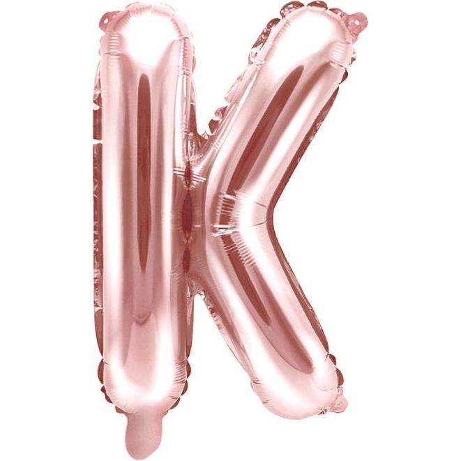 Partydeco Ballon Brief "K" in Roségold
