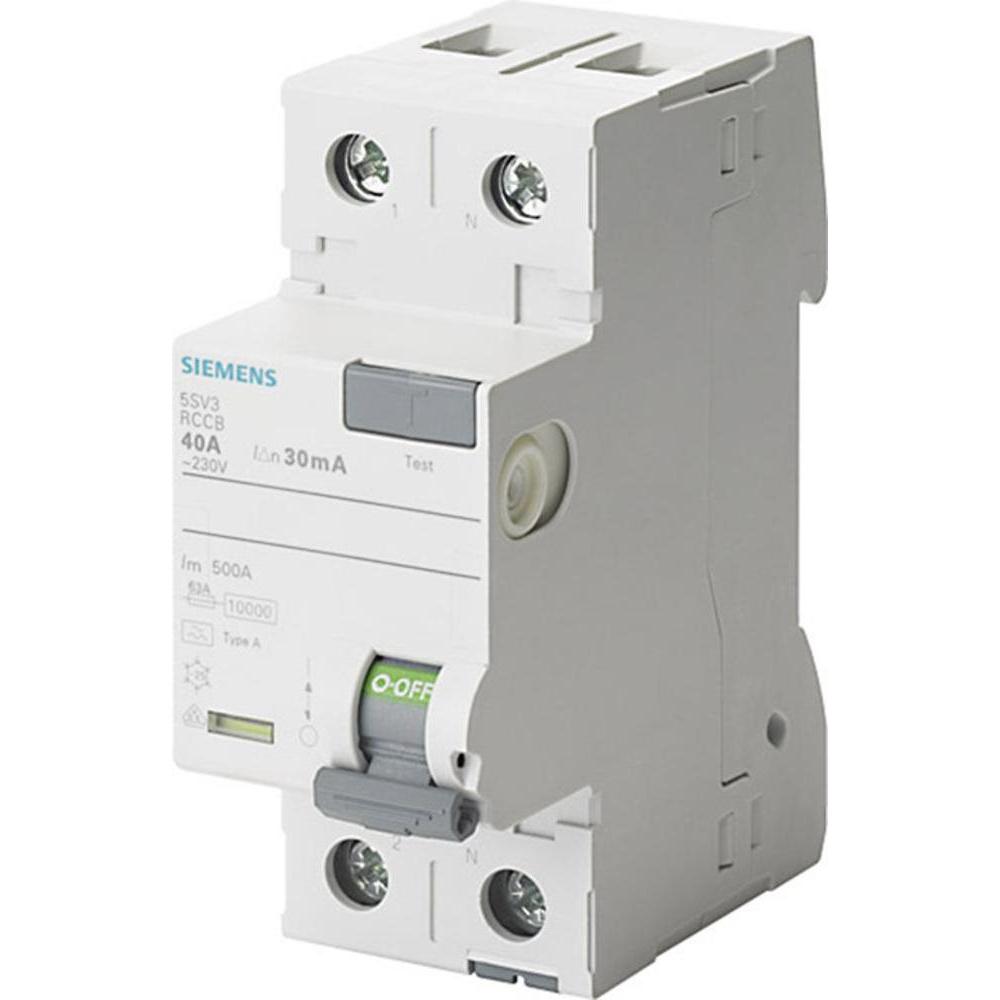 Siemens, Schutzschalter, RCCB Type A 40A 1+N-pole 300mA 230V 2mW