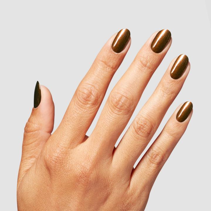 Image du produit OPI Nail Lacquer Band Tease Semi-Sheer Dark Gold Brown Metallic Chip Resistant (Band Tease, Vernis couleur)