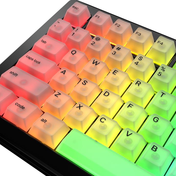 Produktbild Glorious Polychroma V2 Keycaps, ANSI Layout (US), Polycarbonat, UV-Druck - Transparent