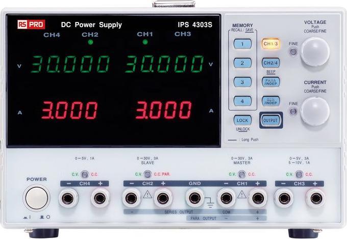 Image du produit RS PRO 4ch,195W programmable linear DC P/S