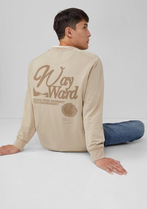 Produktbild s.Oliver Sweatshirt Leichtes Sweatshirt mit Rücken-Print und Rippbündchen (S)