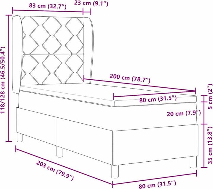 Produktbild vidaXL Boxspringbett (80 x 200 cm)
