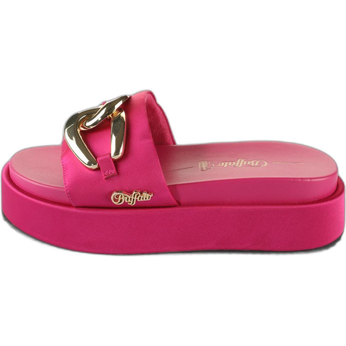 Buffalo, Damen, Hausschuhe, pantoletten für en noa slide chain - vegan satin, Rot, (39)