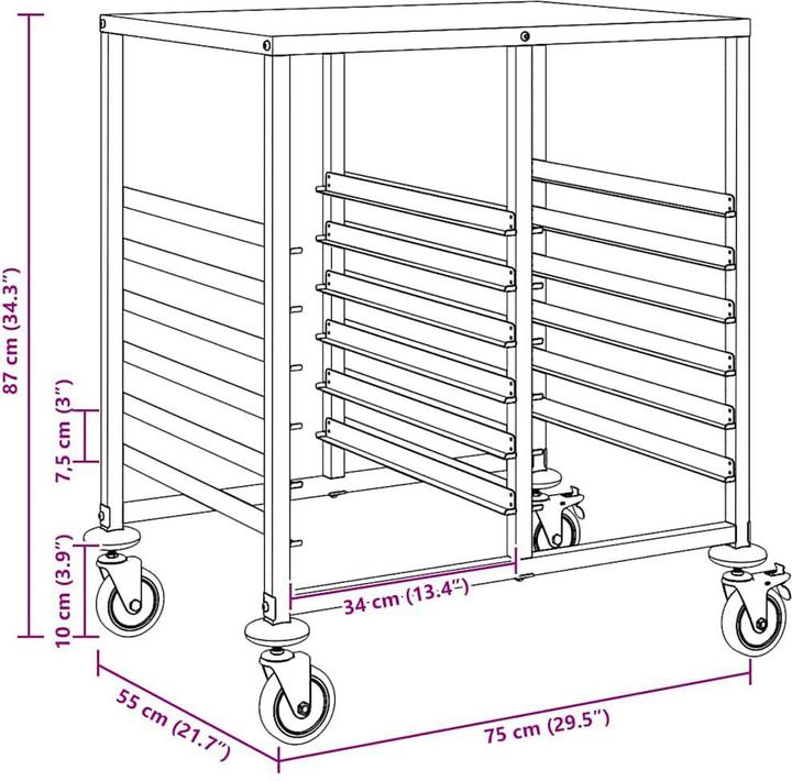 Produktbild vidaXL Tablettwagen