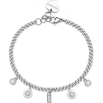 Sagapo, Armschmuck, S'Agapo Decent Steel Bracelet With Message Ssg31 Charms