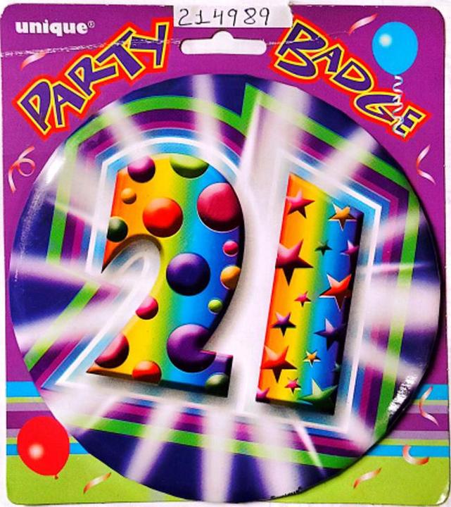 Produktbild Unique Party Giant Abzeichen 21. Geburtstag