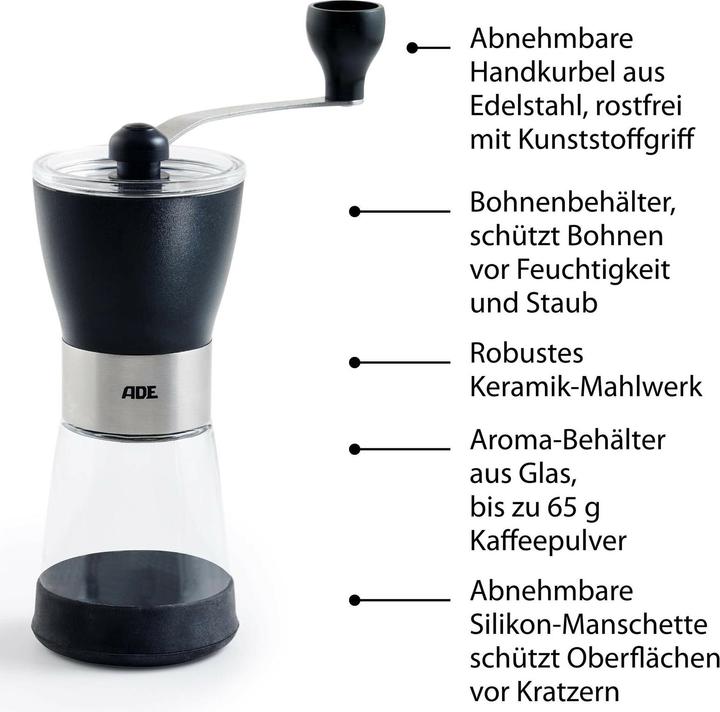Actual product image ADE Kaffeemühle Schwarz, Detailfarbe: Schwarz, Ausstattung