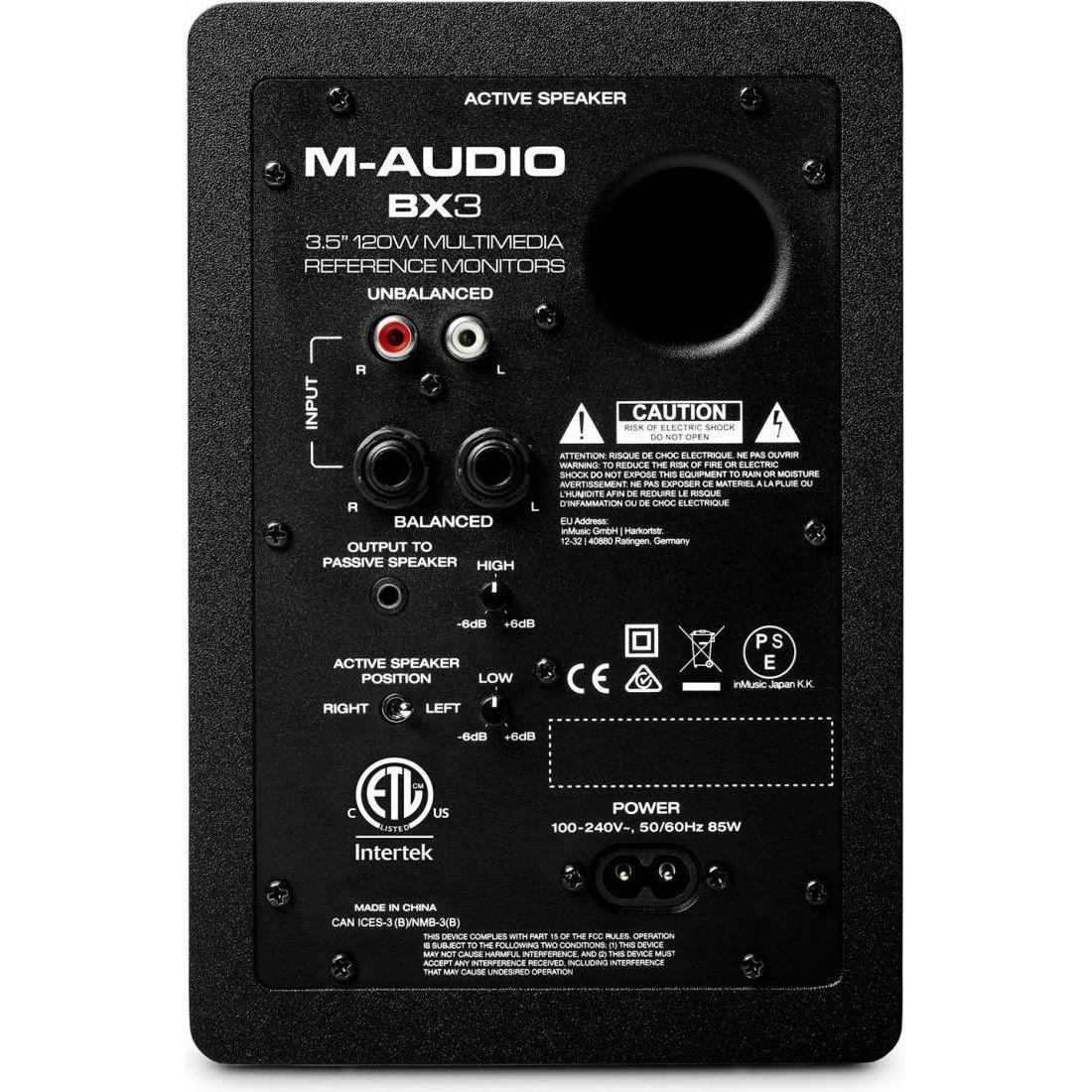 Thumbnail - M-Audio BX3 (Aktiv, Paar, 2x 25 W), Monitor Lautsprecher, Schwarz