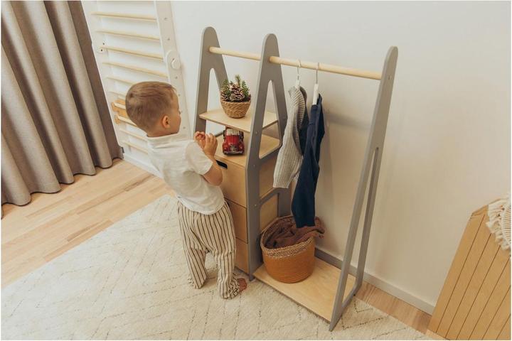 Image du produit Duck Woodworks Porte-manteau pour enfants avec tiroirs