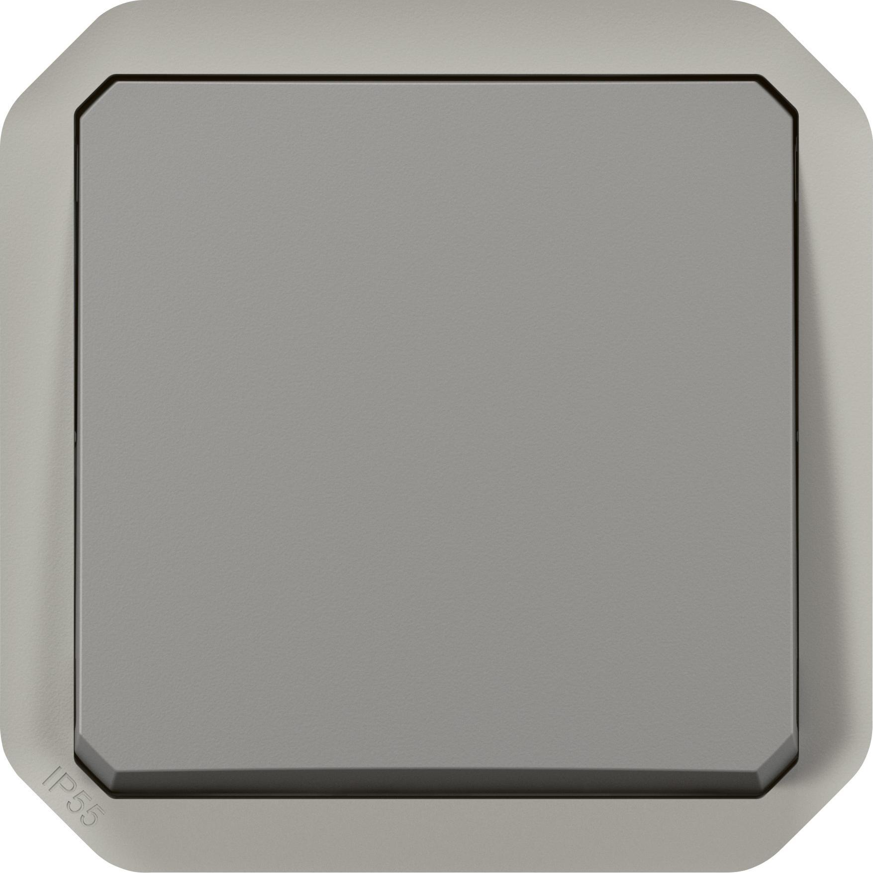 Legrand Plexo New Feuchtraum-Aufputz-1-Fach Wechselschalter, Einsatz, Taster + Schalter, Grau