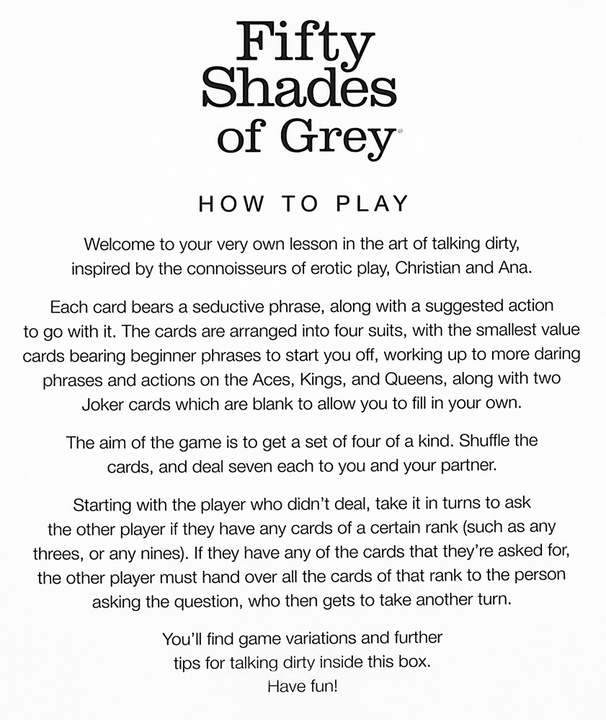 Actual product image Fifty Shades of Grey Play Nice Talk Dirty Inspiration Cards (Game compilation, English)