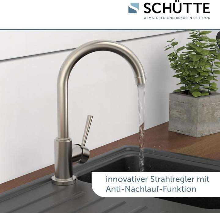 Produktbild Schütte Wasserhahn Küche CORNWALL Spültischarmatur Niederdruck Edelstahloptik Schwenkbar 79129