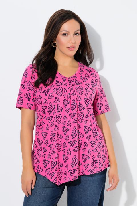Actual product image Ulla Popken Dot Heart Pointed Hem Tee (60)