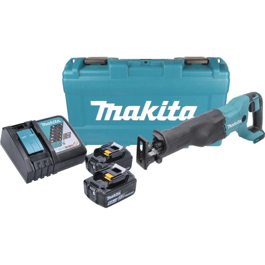 Thumbnail - Makita, Säbelsäge, DJR 186 RTK Akku Reciprosäge Säbelsäge 18 V + 2x Akku 5,0 Ah + Ladegerät + Koffer