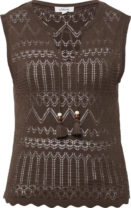 Produktbild s.Oliver Strickpullunder Stricktop im Slim Fit mit Ajourmuster (38)
