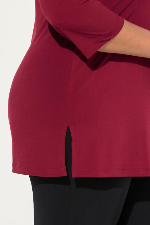 Produktbild Ulla Popken Longshirt, A-Linie, V-Ausschnitt, 3/4-Ärmel (56)