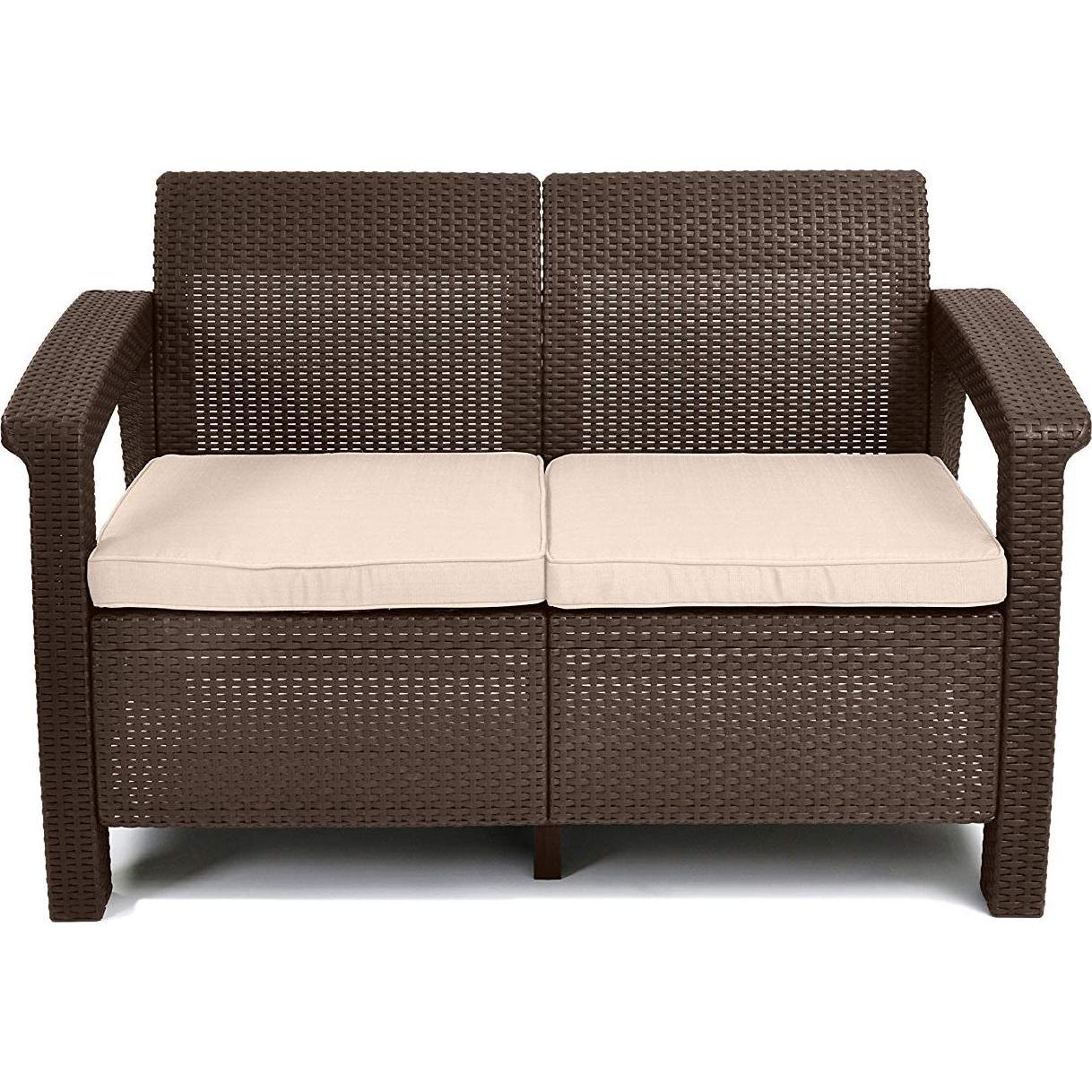 Keter, Lounge da giardino, Darza divans divvietigs Corfu Love Seat bruns 29197359599