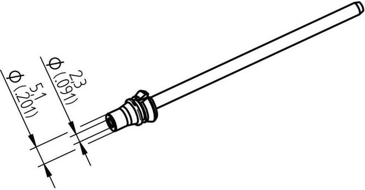 Actual product image 0742ED2351H/SB Desoldering tip Conical Tip length 79.25 mm Contents 1 pc. (Desoldering tip)