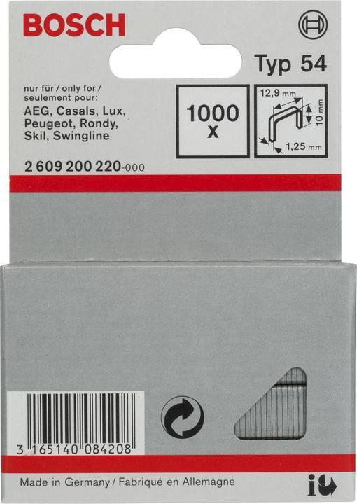 Produktbild Bosch Professional Zubehör Flachdrahtklammer Typ 54, 12,9 x 1,25 x 10 mm